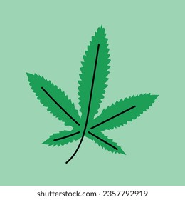 Leaf marijuana black line icon. Narcotic substance. Alternative to medicine product sign.