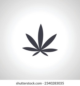 Marihuana-Ikone. Marihuana-Blätter einzeln auf Symbol