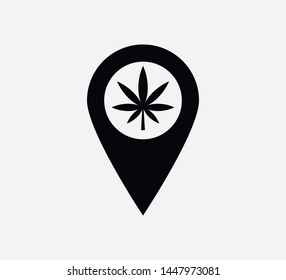 Leaf marijuana location vector illustration