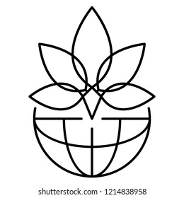 Leaf marijuana logo. Outline leaf marijuana vector logo for web design isolated on white background