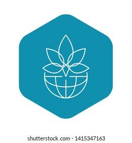 Leaf marijuana logo. Outline leaf marijuana vector logo for web design isolated on white background