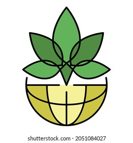 Leaf marijuana logo. Outline leaf marijuana vector logo color flat isolated on white