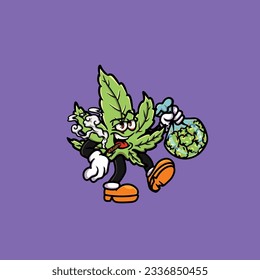 Rauchen von Marihuana-Blättern, Cannabis-Knospen