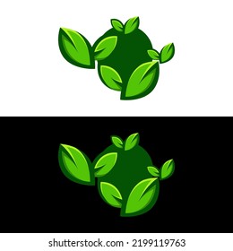 leaf mascot logo design vector template