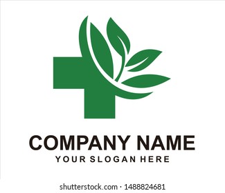 leaf medical logo vector design