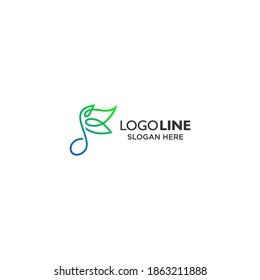 leaf and melody logo design	