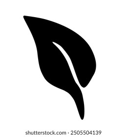 Leaf with minimal icon and vector line art