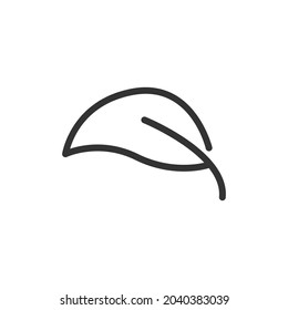 Leaf minimal line icon. Web stroke symbol design. Leaf sign isolated on a white background. Premium line icon.