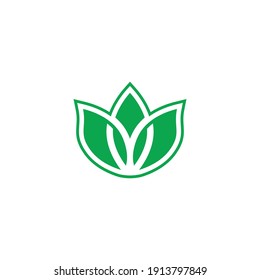 leaf minimalist logo vector design