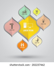Leaf modern with icons template. Can use for business concept and presentation banner.