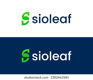 Leaf modern logo design vector with letter s