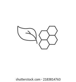 hoja y molécula simbolizando iconos de biotecnología símbolos vectores para web infográfica