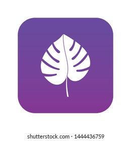 Leaf of monstera icon digital purple for any design isolated on white vector illustration