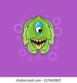 Leaf monsters character vector design illustrator 