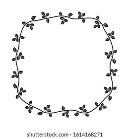 leaf motif frames, natural plant theme borders, delimiter for text or banner with isolated white background.