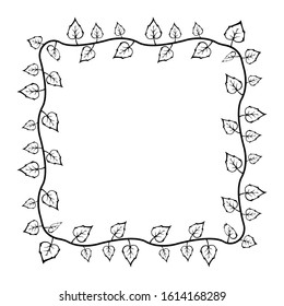 leaf motif frames, natural plant theme borders, delimiter for text or banner with isolated white background.