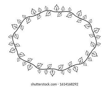 leaf motif frames, natural plant theme borders, delimiter for text or banner with isolated white background.