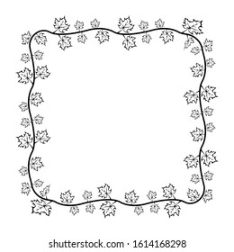 leaf motif frames, natural plant theme borders, delimiter for text or banner with isolated white background.