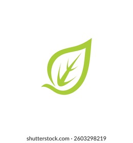 leaf motion simple curves geometric logo vector 