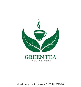 Leaf mug for green tea logo template