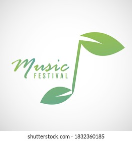 Leaf Music Illustration Vector Template. Suitable for Creative Industry, Multimedia, entertainment, Educations, Shop, and any related business
