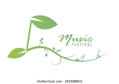 Plantilla vectorial de Ilustración de Música Leaf. Adecuado para la Industria Creativa, Multimedia, el entretenimiento, la Educación, la Tienda y cualquier negocio relacionado
