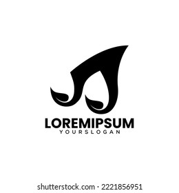 plantilla de diseño de logotipo de música de hoja