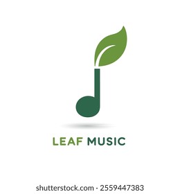 leaf music logo. eco music icon