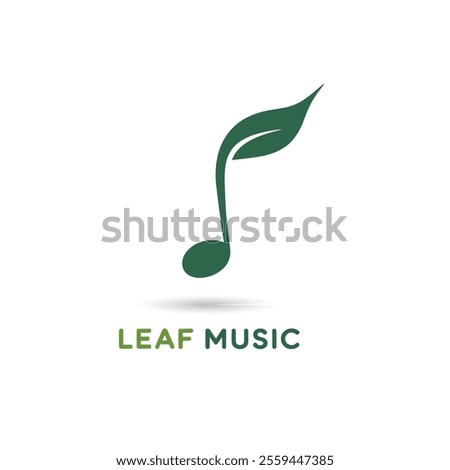 leaf music logo. eco music icon