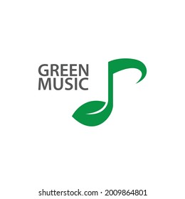Leaf  Music logo illustration vector design