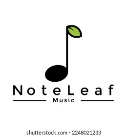 Leaf music note modern logo vector modern design with notes and leaves concept