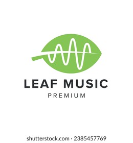 Blatt-Musik-Wellen-Logo, Vektorsymbol