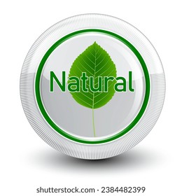 leaf natural button green medal 