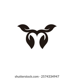 leaf natural drone simple geometric logo vector 