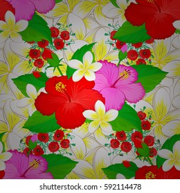 Leaf natural floral pattern, summer design. Vector flower concept on a brown backdrop. Seamless floral pattern can be used for wallpaper, wrapping paper, textile print.