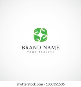 leaf natural logo. care logo.community logo. non profit logo 