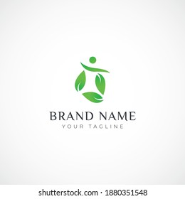 leaf natural logo. care logo.community logo. non profit logo 