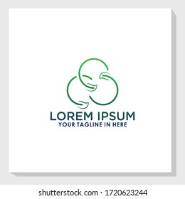 leaf natural Mono line logo design template vector, nature logo design concept