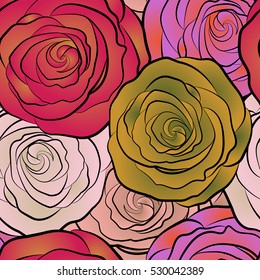 Leaf natural multicolored pattern. Vector Flower concept. Summer design. Multicolor seamless floral pattern can be used for wallpaper, website background, wrapping paper.