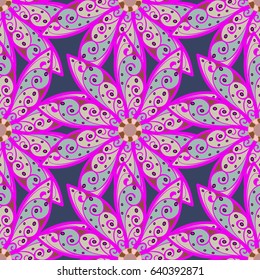 Leaf natural pattern in blue colors. Seamless floral pattern can be used for wallpaper, website background, wrapping paper. Vector flower concept. Summer design.