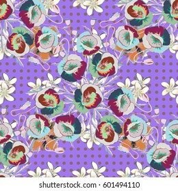 Leaf natural pattern in blue, green and pink colors. Vector flower concept. Summer design. Seamless floral pattern can be used for wallpaper, website background, wrapping paper.