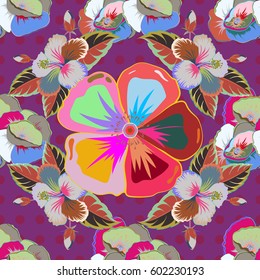 Leaf natural pattern in blue and green colors. Summer design. Seamless floral pattern can be used for wallpaper, website background, wrapping paper. Vector flower concept.