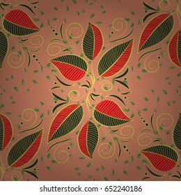 Leaf natural pattern in colors. Seamless floral pattern can be used for wallpaper, website background, wrapping paper. Vector leaf concept. Summer design.
