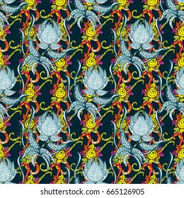 Leaf natural pattern in colors. Seamless floral pattern can be used for wallpaper, website background, wrapping paper. Vector flower concept. Summer design.