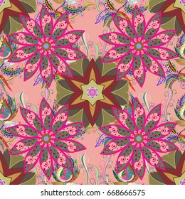 Leaf natural pattern in colors. Seamless floral pattern can be used for wallpaper, website background, wrapping paper. Vector flower concept. Summer design.
