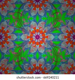 Leaf natural pattern in colors. Seamless floral pattern can be used for wallpaper, website background, wrapping paper. Vector flower concept. Summer design.