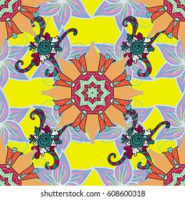 Leaf natural pattern in colors. Summer design. Seamless floral pattern can be used for wallpaper, website background, wrapping paper. Vector flower concept.