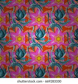 Leaf natural pattern in colors. Summer design. Seamless floral pattern can be used for wallpaper, website background, wrapping paper. Vector flower concept.