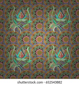 Leaf natural pattern in colors. Vector flower concept. Summer design. Seamless floral pattern can be used for wallpaper, website background, wrapping paper.