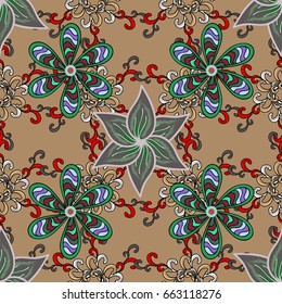 Leaf natural pattern in colors. Vector flower concept. Summer design. Seamless floral pattern can be used for wallpaper, website background, wrapping paper.